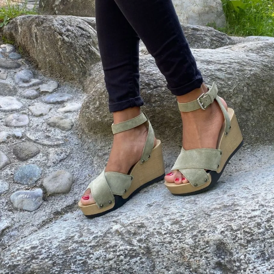 SOFTCLOX Abbie Kaschmir Khaki (Natur)-Frau Sandaletten