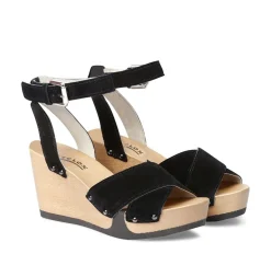 SOFTCLOX Abbie Kaschmir Schwarz (Hazelnut)-Frau Sandaletten