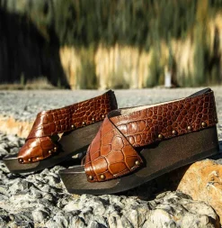 SOFTCLOX Alena Krokoprint Braun-Frau Sandaletten