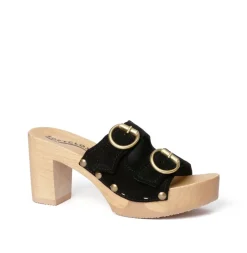 SOFTCLOX Evi Kaschmir Schwarz (Natur)-Frau Pantoletten