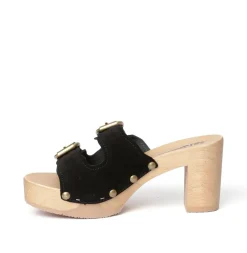 SOFTCLOX Evi Kaschmir Schwarz (Natur)-Frau Pantoletten