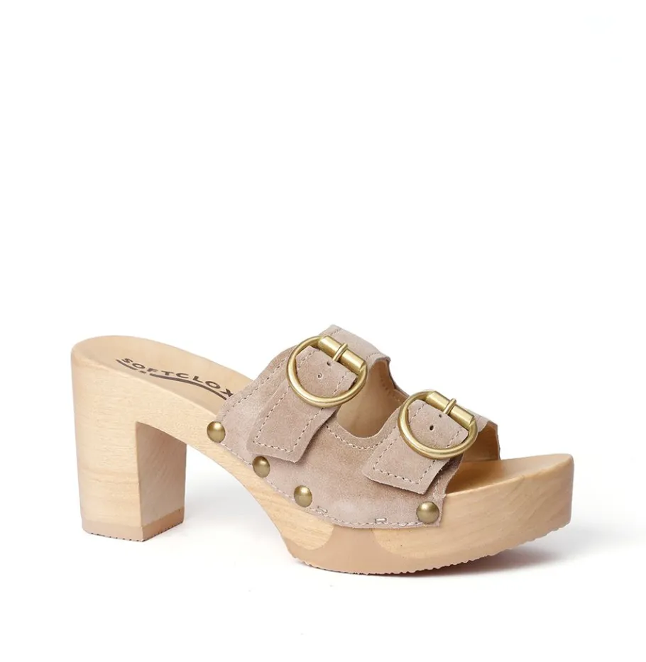 SOFTCLOX Evi Kaschmir Taupe (Natur)-Frau Pantoletten