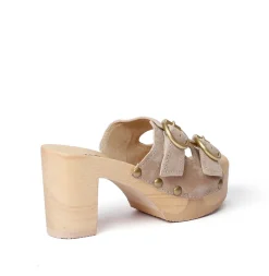 SOFTCLOX Evi Kaschmir Taupe (Natur)-Frau Pantoletten