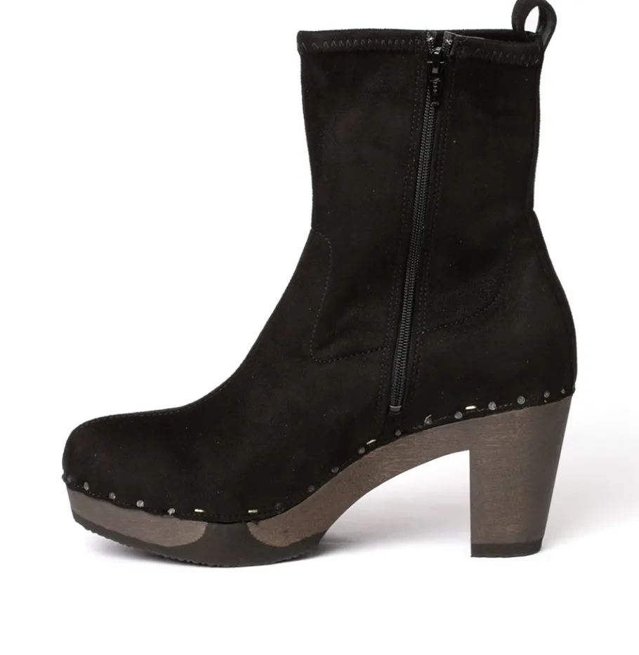 SOFTCLOX Fabia Vegan Velourseffekt Schwarz (Dunkel)-Frau Stiefeletten