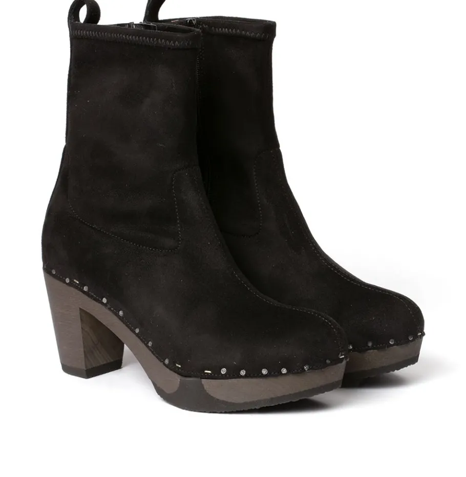 SOFTCLOX Fabia Vegan Velourseffekt Schwarz (Dunkel)-Frau Stiefeletten