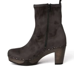 SOFTCLOX Fabia Vegan Velourseffekt Grau (Dunkel)-Frau Stiefeletten