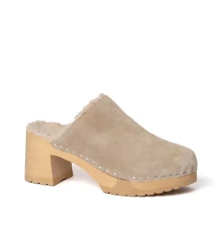 SOFTCLOX Hanja Kaschmir/Plusch Taupe/Taupe (Natur)-Frau Clogs