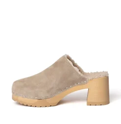 SOFTCLOX Hanja Kaschmir/Plusch Taupe/Taupe (Natur)-Frau Clogs