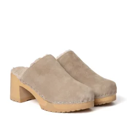 SOFTCLOX Hanja Kaschmir/Plusch Taupe/Taupe (Natur)-Frau Clogs