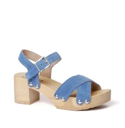 SOFTCLOX Hanka Jeanslook Blau (Natur)-Frau Sandaletten