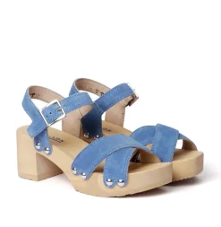 SOFTCLOX Hanka Jeanslook Blau (Natur)-Frau Sandaletten