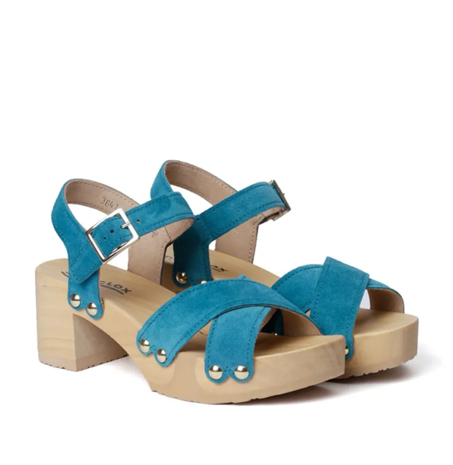 SOFTCLOX Hanka Kaschmir Pacificgreen (Natur)-Frau Sandaletten