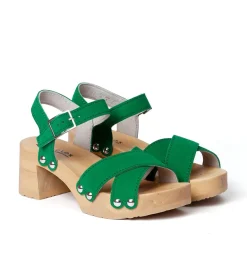 SOFTCLOX Hanne Kaschmir Fashiongreen (Natur)-Frau Sandaletten