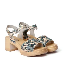 SOFTCLOX Hanny Flower Green (Natur)-Frau Sandaletten