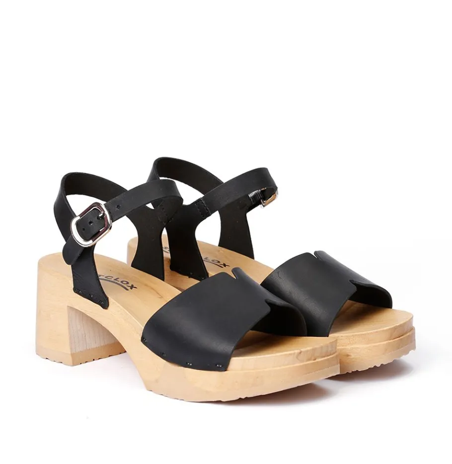 SOFTCLOX Hanny Softnappa Schwarz (Natur)-Frau Sandaletten