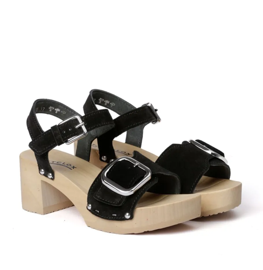 SOFTCLOX Harriet Kaschmir Schwarz (Natur)-Frau Sandaletten