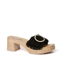 SOFTCLOX Helvetia Kaschmir Schwarz (Natur)-Frau Pantoletten