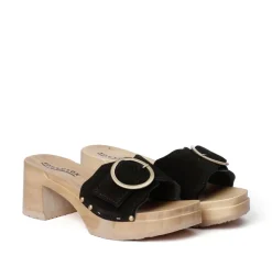 SOFTCLOX Helvetia Kaschmir Schwarz (Natur)-Frau Pantoletten