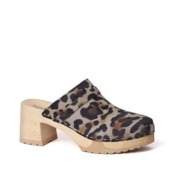 SOFTCLOX Henja Animalprint Jaguar (Natur)-Frau Clogs