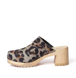 SOFTCLOX Henja Animalprint Jaguar (Natur)-Frau Clogs