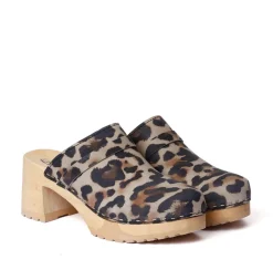 SOFTCLOX Henja Animalprint Jaguar (Natur)-Frau Clogs