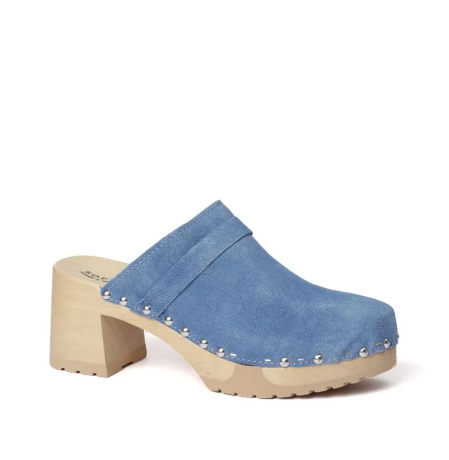 SOFTCLOX Henja Jeanslook Blau (Natur)-Frau Clogs