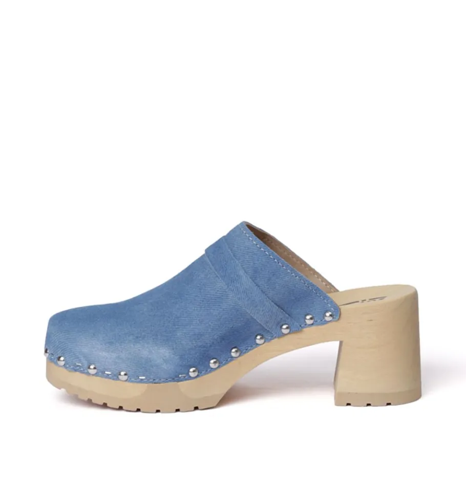 SOFTCLOX Henja Jeanslook Blau (Natur)-Frau Clogs