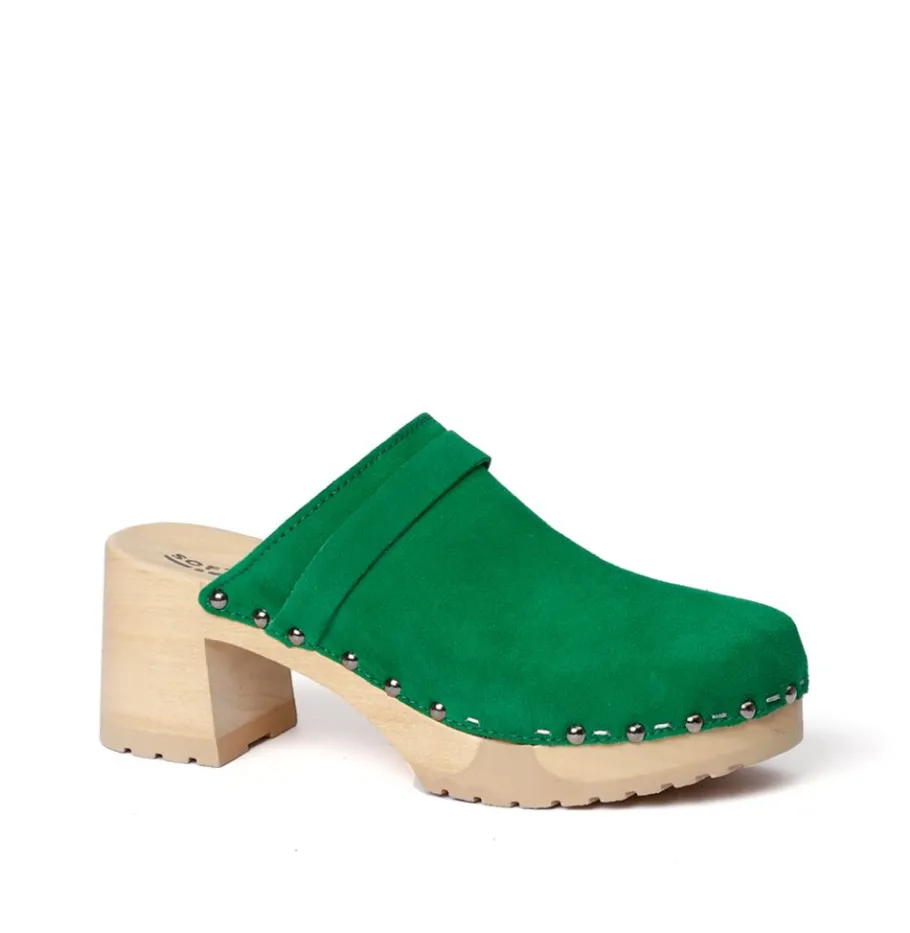 SOFTCLOX Henja Kaschmir Fashiongreen (Natur)-Frau Clogs