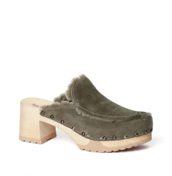 SOFTCLOX Henni Kaschmir/Lf Oliv (Natur)-Frau Clogs