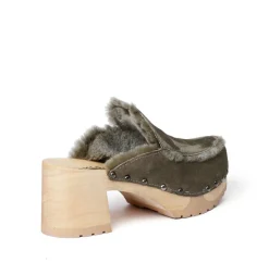 SOFTCLOX Henni Kaschmir/Lf Oliv (Natur)-Frau Clogs