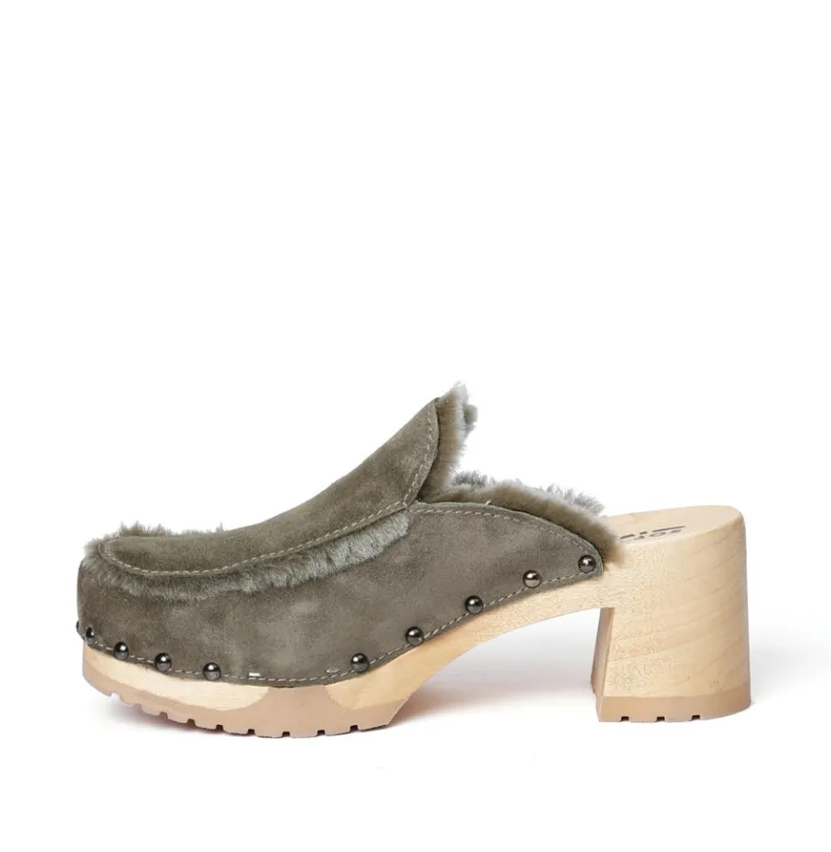 SOFTCLOX Henni Kaschmir/Lf Oliv (Natur)-Frau Clogs