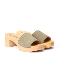 SOFTCLOX Henrietta Kaschmir Khaki (Natur)-Frau Pantoletten