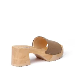 SOFTCLOX Henrietta Vegan Velourseffekt Tabacco (Natur)-Frau Pantoletten