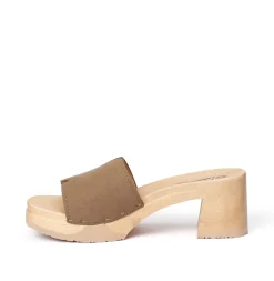 SOFTCLOX Henrietta Vegan Velourseffekt Tabacco (Natur)-Frau Pantoletten