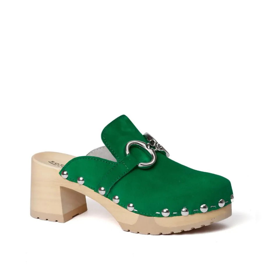 SOFTCLOX Hira Kaschmir Fashiongreen (Natur)-Frau Clogs