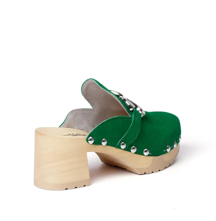SOFTCLOX Hira Kaschmir Fashiongreen (Natur)-Frau Clogs