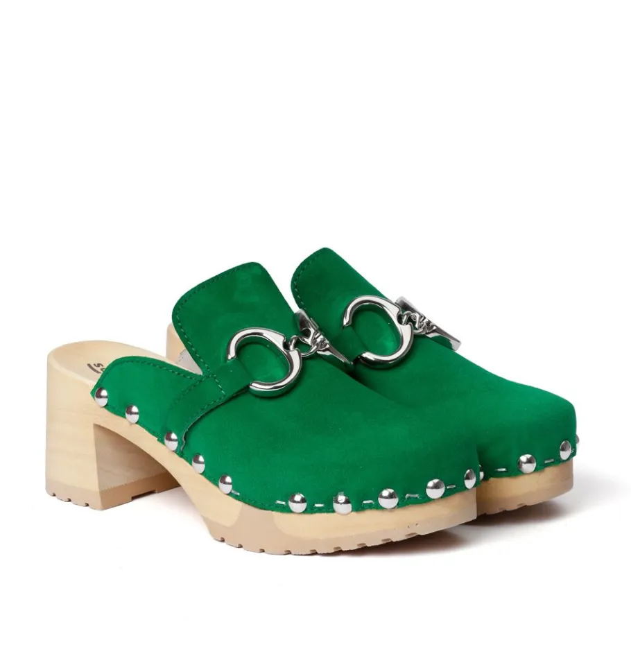SOFTCLOX Hira Kaschmir Fashiongreen (Natur)-Frau Clogs