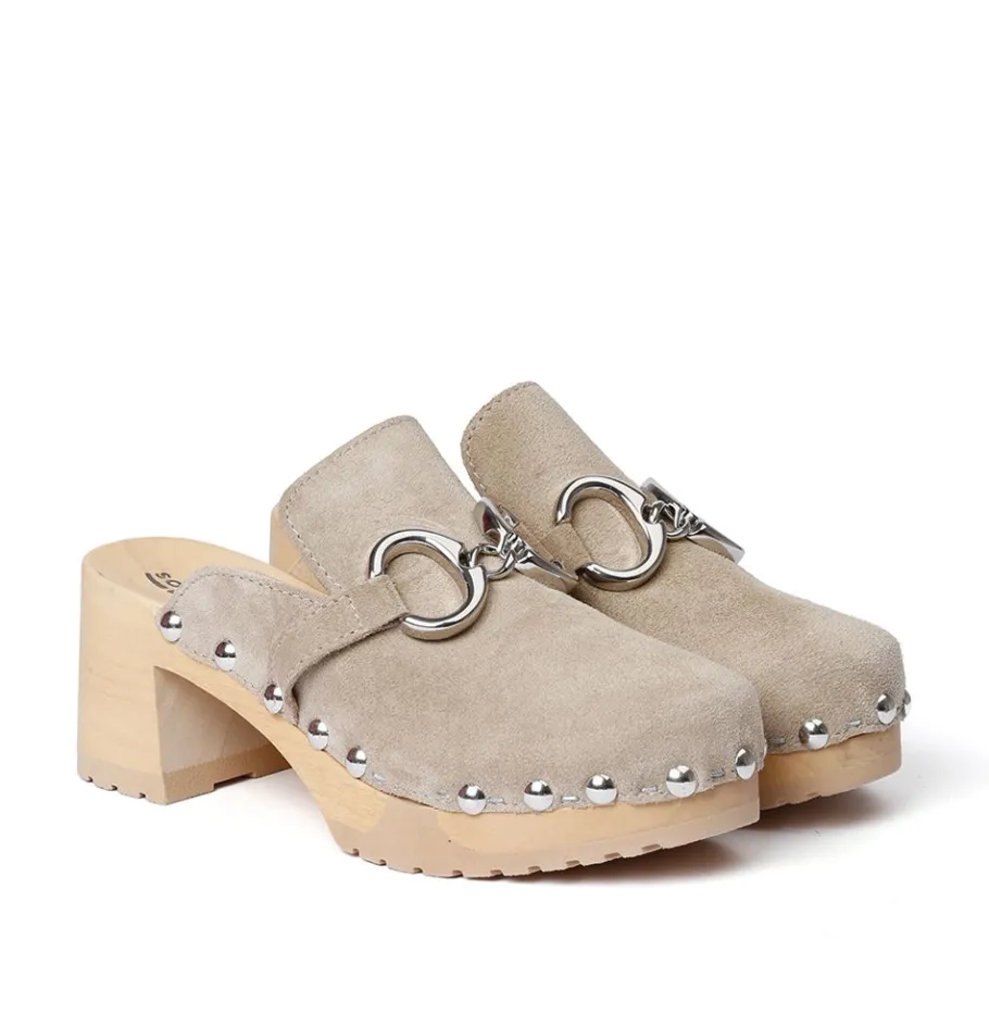 SOFTCLOX Hira Kaschmir Taupe (Natur)-Frau Clogs