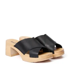 SOFTCLOX Holly Softnappa Schwarz (Natur)-Frau Pantoletten