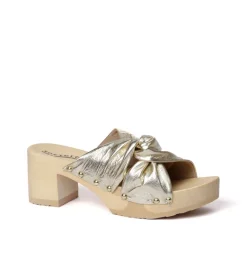 SOFTCLOX Hortensia Perlato Gold (Natur)-Frau Pantoletten