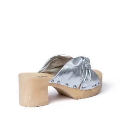 SOFTCLOX Hortensia Perlato Silber (Natur)-Frau Pantoletten