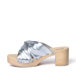 SOFTCLOX Hortensia Perlato Silber (Natur)-Frau Pantoletten