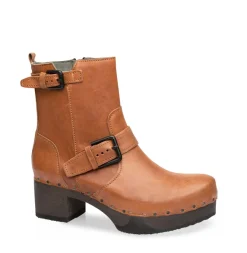 SOFTCLOX Jacklyn Washed Nappa Cognac-Frau Stiefeletten