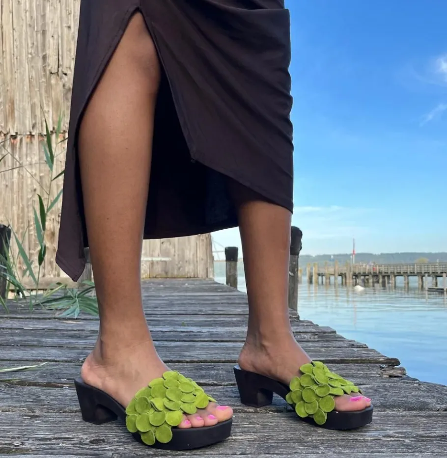 SOFTCLOX Kamilla Kaschmir Kiwi (Dunkel)-Frau Pantoletten