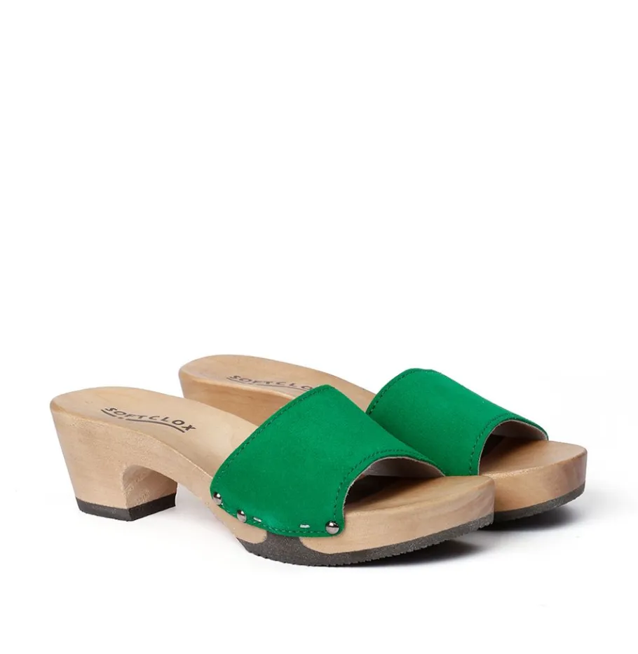 SOFTCLOX Kelly Kaschmir Fashiongreen (Hazelnut)-Frau Pantoletten