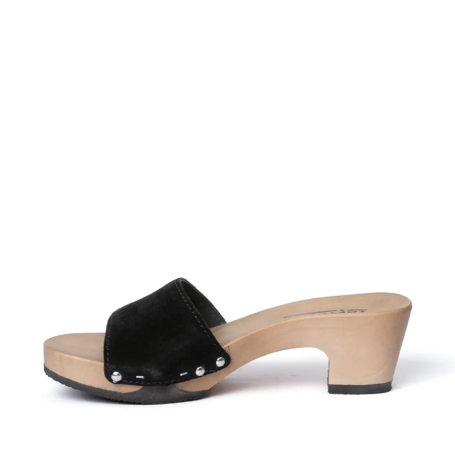 SOFTCLOX Kelly Kaschmir Schwarz/Silber (Hazelnut)-Frau Pantoletten