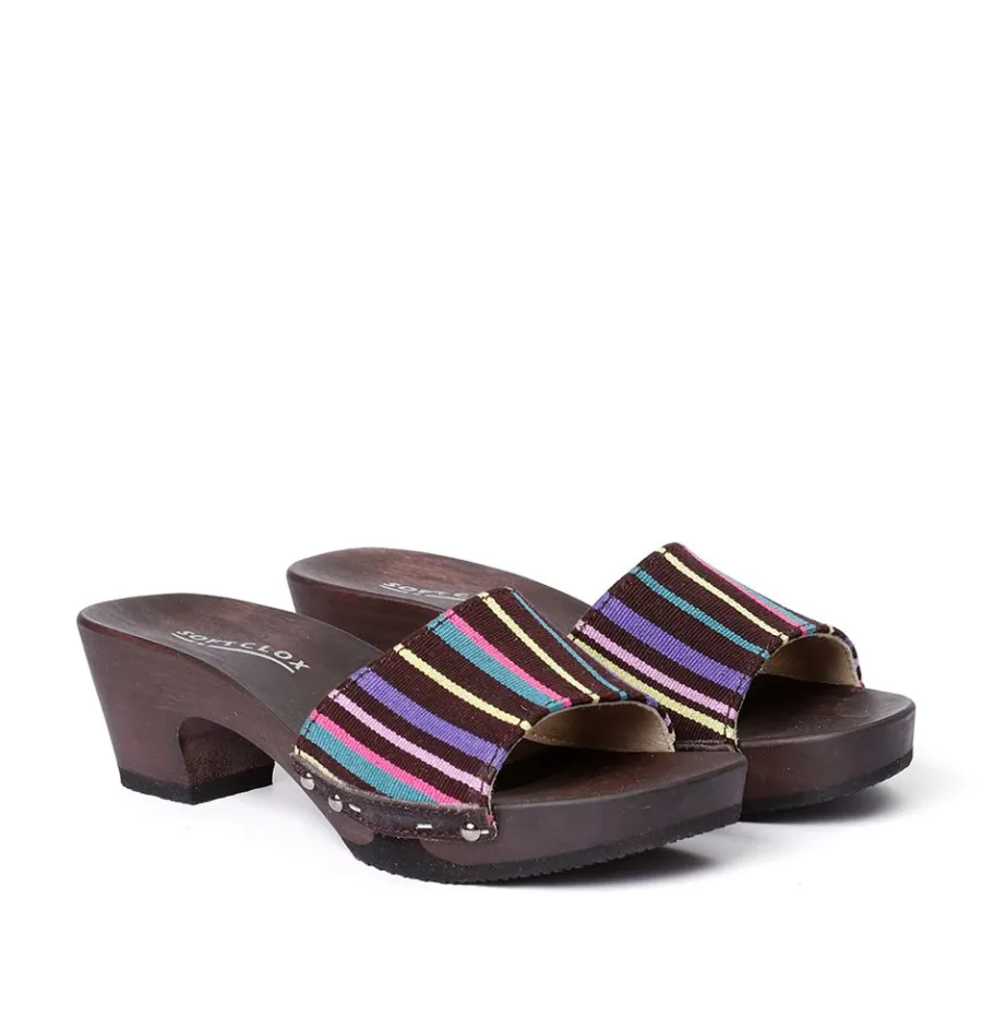 SOFTCLOX Kelly Maya Stoff Moro (Dunkel)-Frau Pantoletten