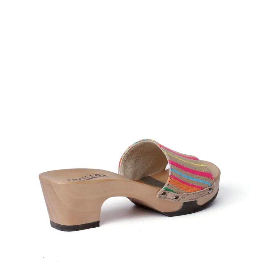 SOFTCLOX Kelly Maya Stoff Sand (Hazelnut)-Frau Pantoletten