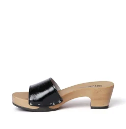 SOFTCLOX Kelly Silklack Schwarz (Hazelnut)-Frau Pantoletten