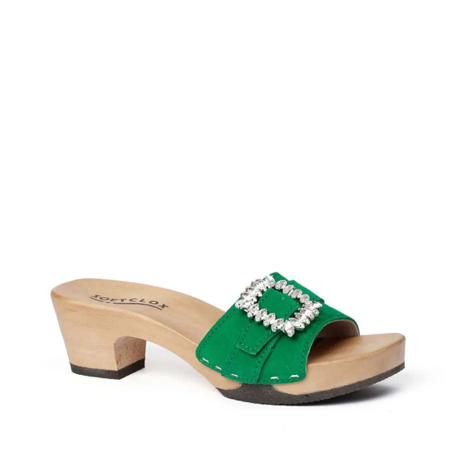 SOFTCLOX Kosima Kaschmir Fashiongreen (Hazelnut)-Frau Pantoletten